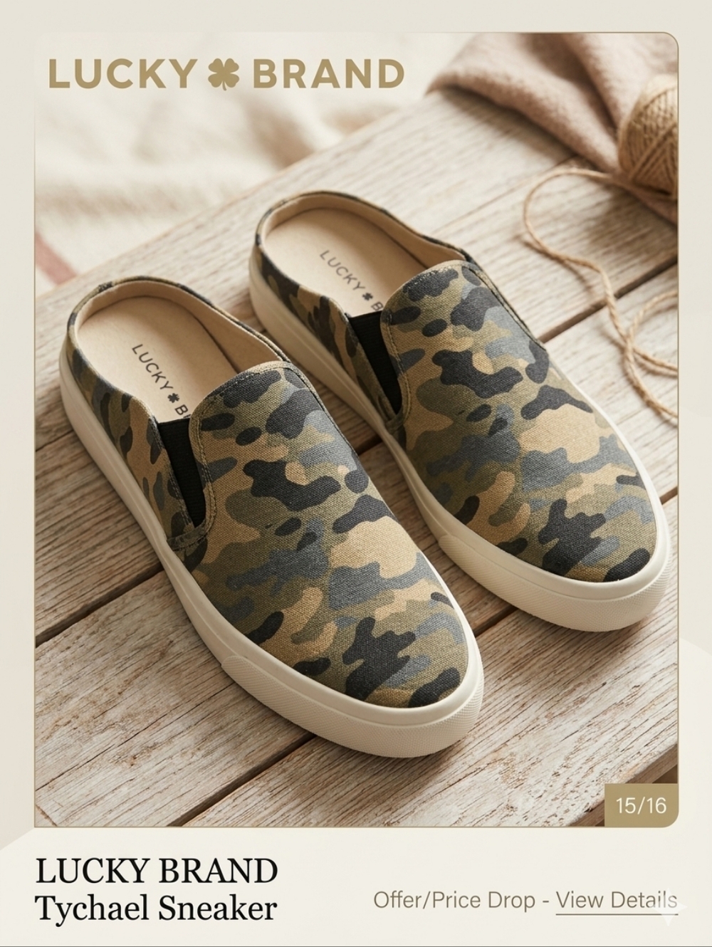 LUCKY BRAND👣 Tychael Sneaker Mules.